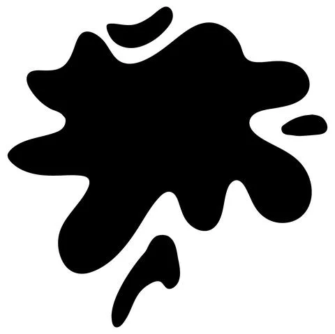 Hand drawn blob element ink paint splash stain spot splatter different shapes Stock Illustration