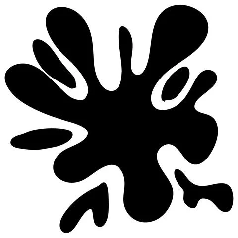 Hand drawn blob element ink paint splash stain spot splatter different shapes Stock Illustration