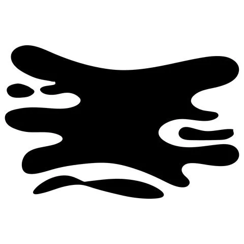 Hand drawn blob element ink paint splash stain spot splatter different shapes Stock Illustration