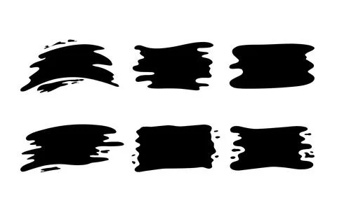 Hand drawn blob elements ink paint splash stain spot splatter different shape Stock Illustration