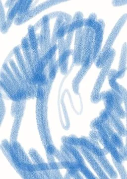 Hand drawn blue abstract shapes made with pencil watercolor digital background Stock Illustration
