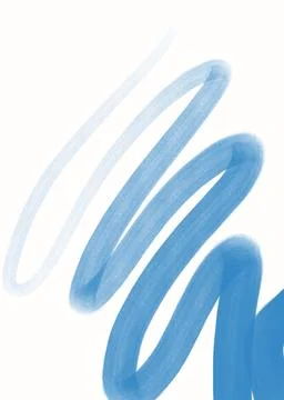 Hand drawn blue abstract shapes made with pencil watercolor digital background Stock Illustration