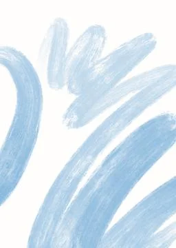 Hand drawn blue abstract shapes made with pencil watercolor digital background Stock Illustration