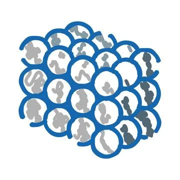 Hand drawn blue and gray abstract circles pattern Stock Illustration