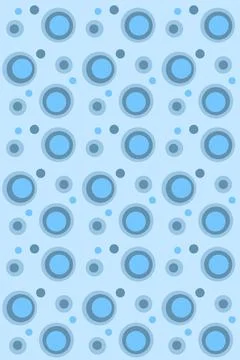 Hand Drawn Blue Bubble Circle Pattern Stock Illustration
