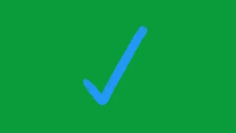 Hand Drawn Blue Check Mark Tick Symbol 2D Animation Green Screen Stock Footage 341798853