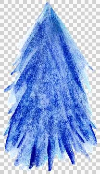 Hand-drawn blue coniferous tree doodle Stockillustratie