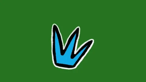 Hand-Drawn Blue Crown Animation | Royal 2D Hand-Drawn Fashion Motion Asset Stock Footage 332127383