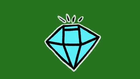 Hand-Drawn Blue Diamond Gem Animation | Luxury 2D Hand-Drawn Jewelry Motion Stock-Footage 332127385