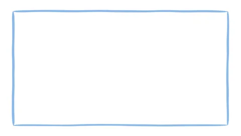 Hand drawn blue doodle rectangle frame outline border sketch Stock Footage 345651235
