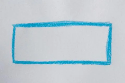 Hand drawn blue frame on white paper Stock Photos