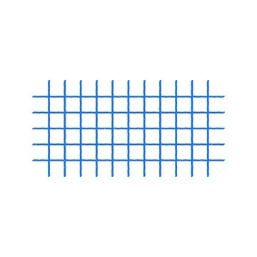 Hand Drawn Blue Grid Net Pattern Doodle Grunge Texture Vector Graphic Illus.. Illustrazione stock