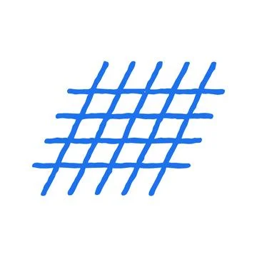 Hand Drawn Blue Hash Grid Vector Illustration. Grunge Texture Doodle Patter.. Stockillustratie