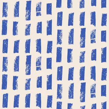 Hand-drawn blue ink seamless pattern with short small dashed lines. Blue roller 스톡 일러스트