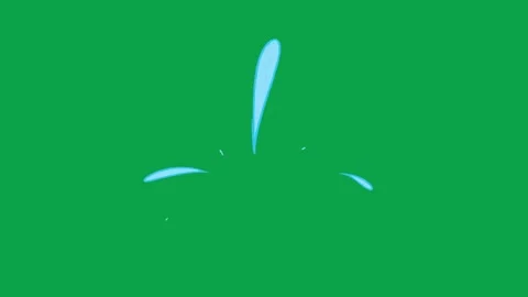 Hand Drawn Blue Liquid Splash Effect Green Screen Overlay Motion Graphic Stock Footage 344049352