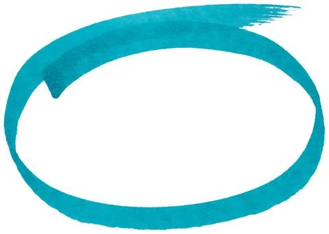 Hand drawn blue marker circle sketch, abstract ink oval stroke for highligh.. Stock Photos