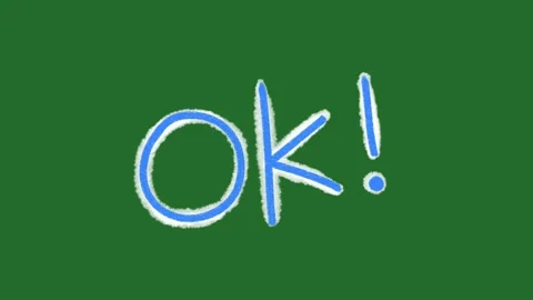 Hand-Drawn Blue OK Text Animation | Creative 2D Hand-Drawn Lettering Motion Видео 332353640