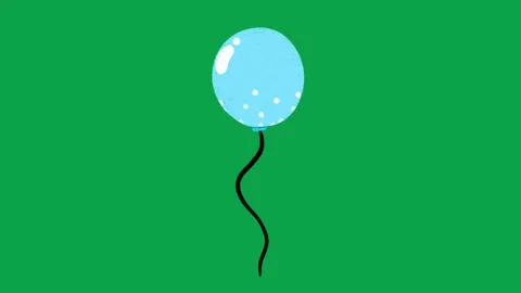 Hand Drawn Blue Polka Dot Party Balloon Green Screen Motion Graphic Stock Footage 344049256