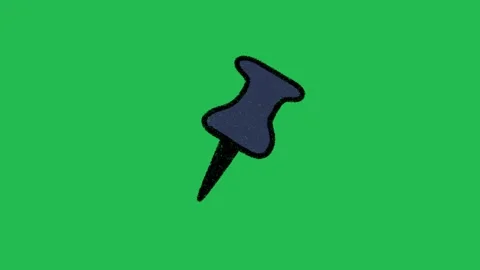 Hand-Drawn Blue Push Pin Thumbtack | 2D Animated Office Stationery  Stockbeeldmateriaal 333982983