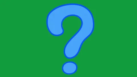 Hand Drawn Blue Question Mark Doodle Animated Symbol on Green Screen Stock Footage 341310625
