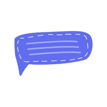 Hand drawn blue speech bubble doodle style, vector illustration Stock Illustration