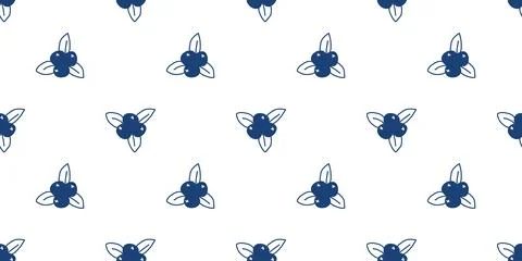 Hand drawn blueberries seamless pattern Stockillustratie