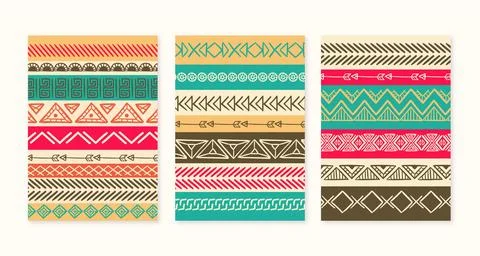 Hand drawn boho cover set Stock Illustration
