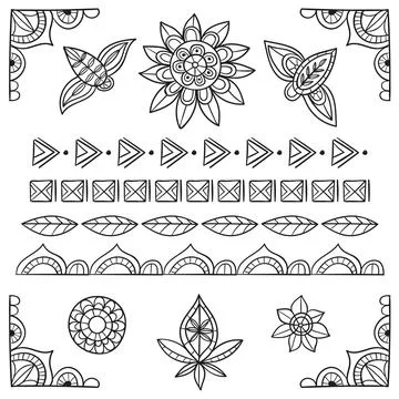 Hand drawn boho elements collection イラスト素材