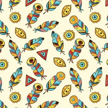 Hand drawn boho pattern design Stock Illustration