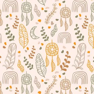 Hand drawn boho pattern design Illustrazione stock