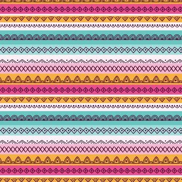 Hand drawn boho pattern design Stock Illustration