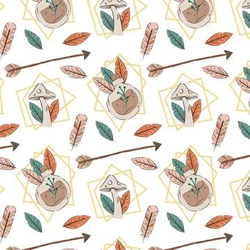 Hand drawn boho pattern design イラスト素材