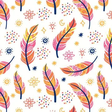 Hand drawn boho pattern design 스톡 일러스트