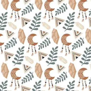 Hand drawn boho pattern design 스톡 일러스트
