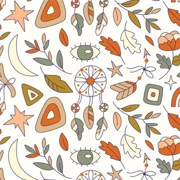 Hand drawn boho pattern design Illustrazione stock