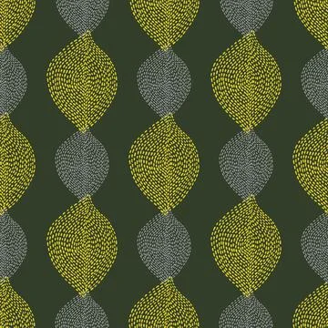 Hand drawn boho seamless background. Abstract dotted shapes natural ethnic Stock Illustration