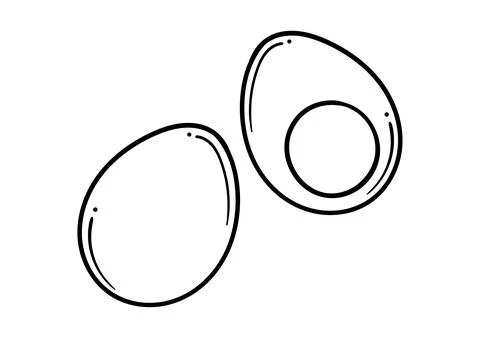 Hand drawn boiled egg Stock Illustration