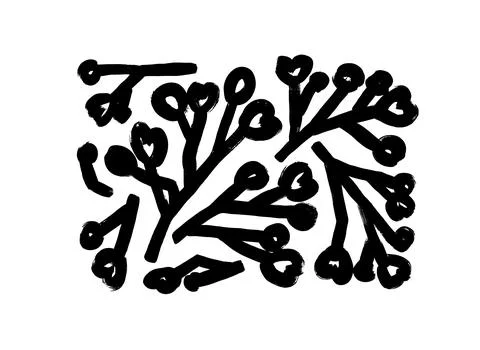 Hand drawn bold berry branches vector collection. Stock Illustration
