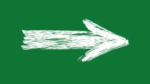 Hand-Drawn Bold Filled Arrow Direction 2D Animation on Green Screen 스톡 동영상 334608996