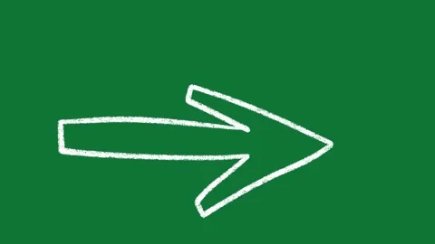 Hand-Drawn Bold Right Arrow Direction 2D Animation on Green Screen Vidéo 334609017