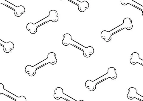 Hand drawn bone background with dogs favorite food theme Stock-Illustration