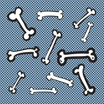 Hand drawn bone vector illustration icon set Stock Illustration