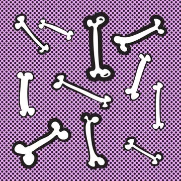 Hand drawn bone vector illustration icon set Stock Illustration