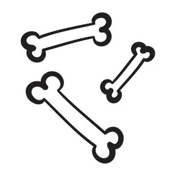 Hand drawn bone vector illustration icon set Stock Illustration