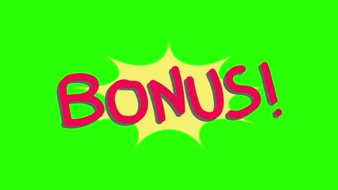 Hand Drawn Bonus Text Pop Animation Green Screen Stock Footage 336849785