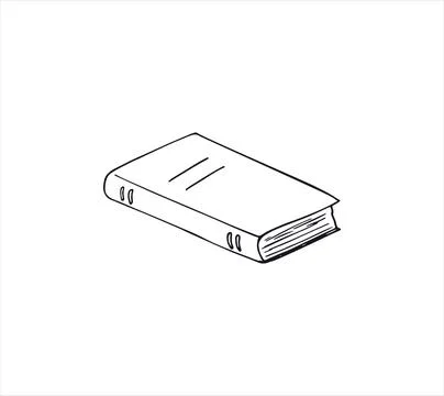 Hand-drawn book in doodle style. Isolated vector illustration on a white ba.. Stock Illustration