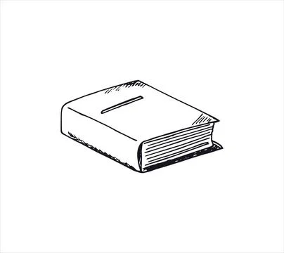 Hand-drawn book in doodle style. Isolated vector illustration on a white ba.. Stock Illustration