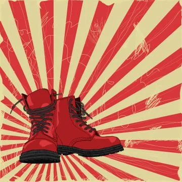 Hand-drawn boots Stock Illustration