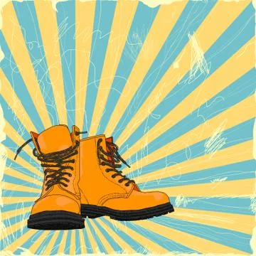 Hand-drawn boots Stock Illustration