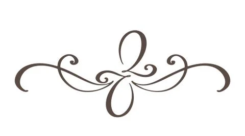 Hand drawn border flourish separator Calligraphy designer elements. Vector Illustrazione stock